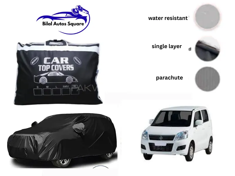 Suzuki Wagon R 2014–2024 Black Parachute Car Cover – Waterproof, Heatproof & Anti-Scratch Protection Image-1