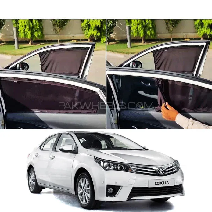 Toyota Corolla  2010  Custom Fit Railing Curtains Sun Shade - 4pcs Image-1