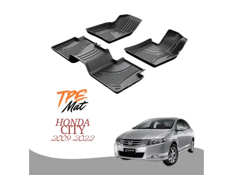 Honda City 2009–2022 TPR Car Floor Mats – Custom Fit, All-Weather Protection | Waterproof, Anti-Slip Image-1