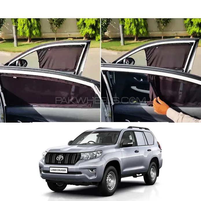 Toyota Prado FJ150 Custom Fit Railing Curtains Sun Shade - 4pcs Image-1