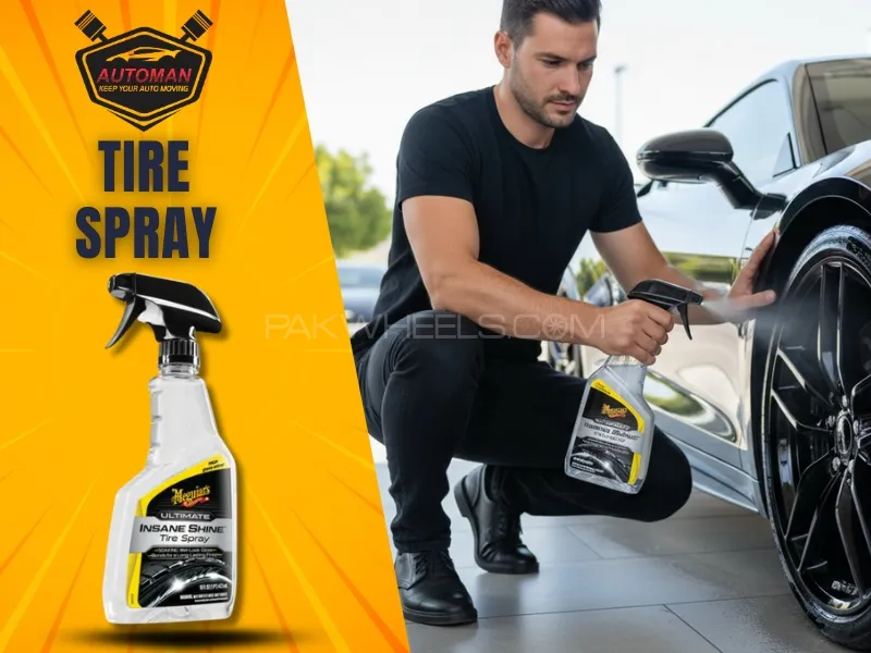 Meguiar’s Ultimate Insane Shine Tire Spray - Premium Tire Dressing with a Lasting High Gloss Image-1