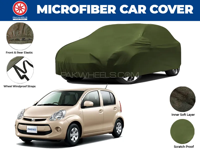 Toyota Passo 2005-2010 | Water Repellent and Anti Scratch Microfiber Car Top Cover Image-1