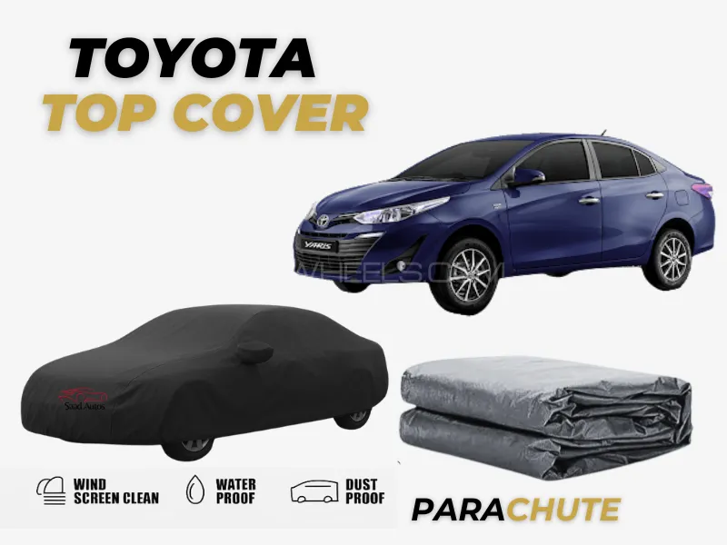 Toyota Yaris 2020 | Black Parachute Top Cover | Waterproof & Scratch Resistant Image-1