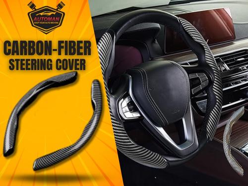 2PC Carbon Fiber Steering Wheel Cover – Universal Fit | Premium Grip & Style | AutoManPK 2PC Carbon Fiber Steering Wheel Cover – Universal Fit | Premium Grip & Style | AutoManPK