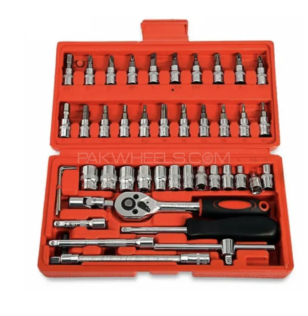 46 Pcs Combination Socket Wrench Set | Ratchet Repair Tool Kit | Portable Chrome Vanadium Set Image-1