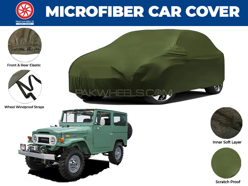 Toyota Land Cruiser FJ40 1960-1984 | Water Repellent and Anti Scratch Microfiber Car Top Cover Image-1