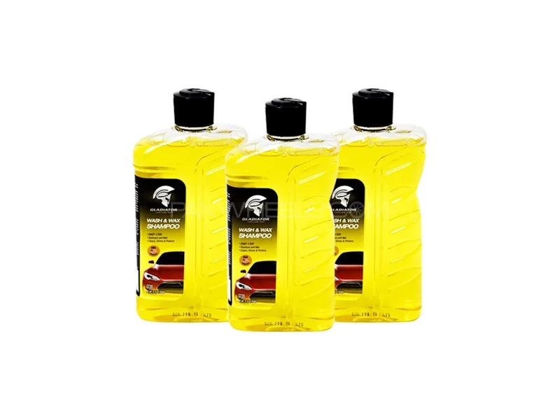 Gladiator Wash And Wax Shampoo 450ML | Ultra Shine | Pack of 3 Gladiator Wash And Wax Shampoo 450ML | Ultra Shine | Pack of 3 Image-1