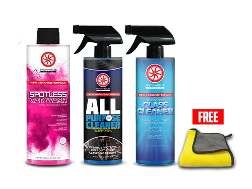 PakWheels Waterless Car Wash All Purpose Cleaner And Car Shampoo Bundle - Pack of 3 -Free Microfiber PakWheels Waterless Car Wash All Purpose Cleaner And Car Shampoo Bundle - Pack of 3 -Free Microfiber