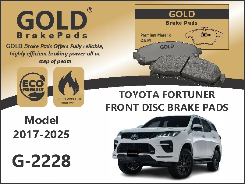 Toyota Fortuner Front Premium Disc brake Pads G-2228 Image-1