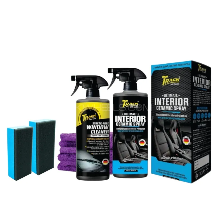 Track Interior Coating Spray  For Leather,Fabric ,Vinyl&Plastic Part with free 2 Pads&Window Cleaner Image-1