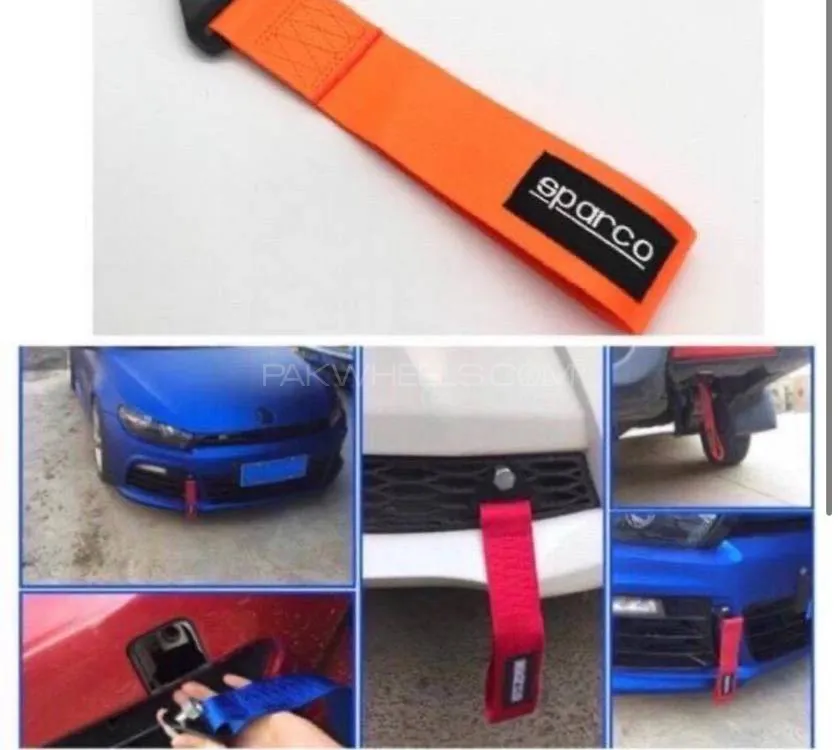 Universal Sparco Tow Belt Strap colour RED, Blue, Image-1