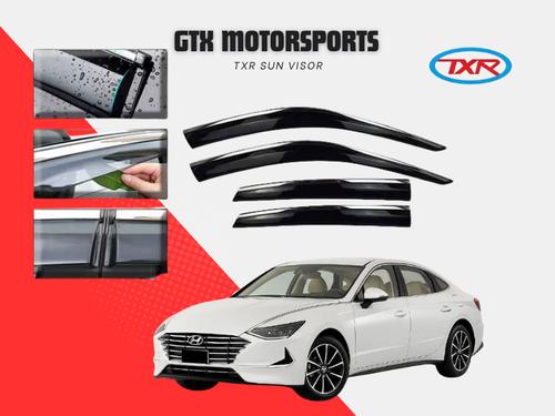 TXR Stainless Steel Door Visor / Air Press – Hyundai Sonata (4Pcs Set) TXR Stainless Steel Door Visor / Air Press – Hyundai Sonata (4Pcs Set)