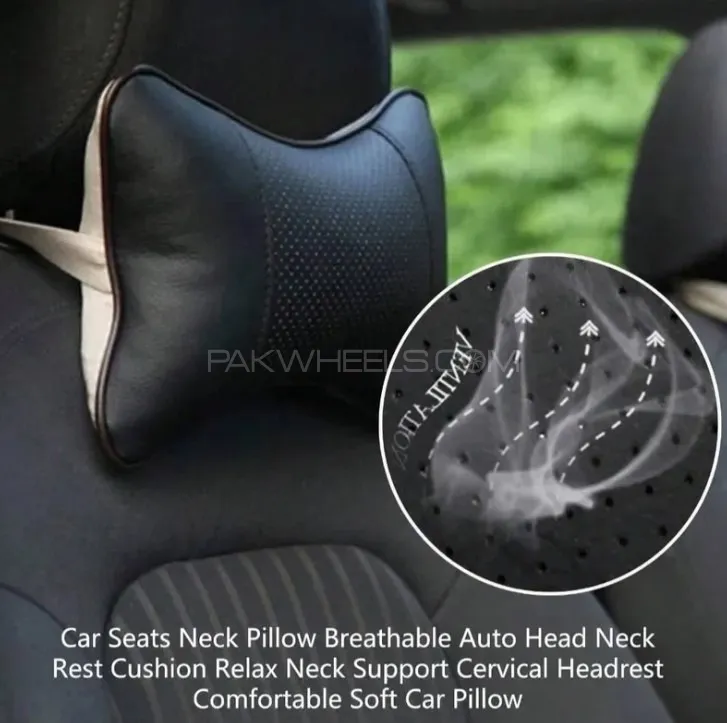 2 Pc Car Seat, Head and Neck Rest Pillows– Ergonomic Support for Comfortable Driving Image-1