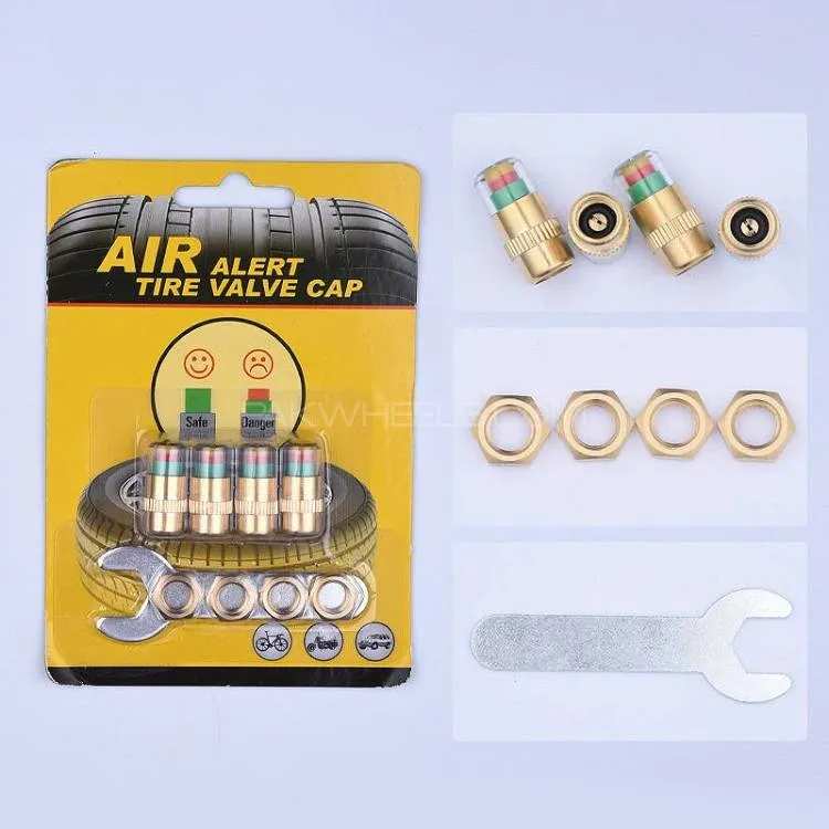4PCS/Lot 2.4 Bar Car Auto Tire Pressure Alarm Monitor Valve Caps Gold 4PCS/Lot 2.4 Bar Car Auto Tire Pressure Alarm Monitor Valve Caps Gold Image-1