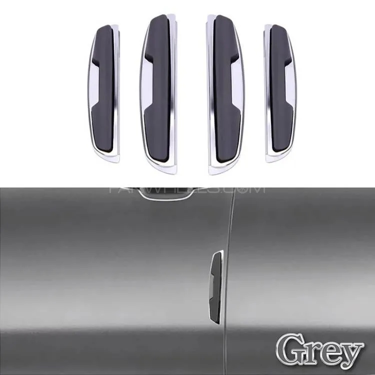 4pcs Universal Car Door Protector Side Edge Protection Guards Anti-Collision GRY Image-1