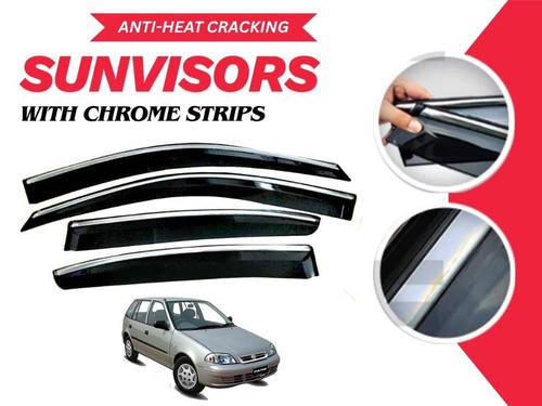 Suzuki Cultus 2007 - 2017 Sun Visor With Chrome Strips | Air Press | Anti-Heat Cracking Sun Visors  Suzuki Cultus 2007 - 2017 Sun Visor With Chrome Strips | Air Press | Anti-Heat Cracking Sun Visors
