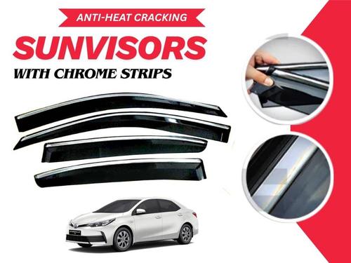 Toyota Corolla 2014 - 2025 Sun Visor With Chrome Strips | AirPress | Anti-Heat Cracking Sun Visors  Toyota Corolla 2014 - 2025 Sun Visor With Chrome Strips | AirPress | Anti-Heat Cracking Sun Visors