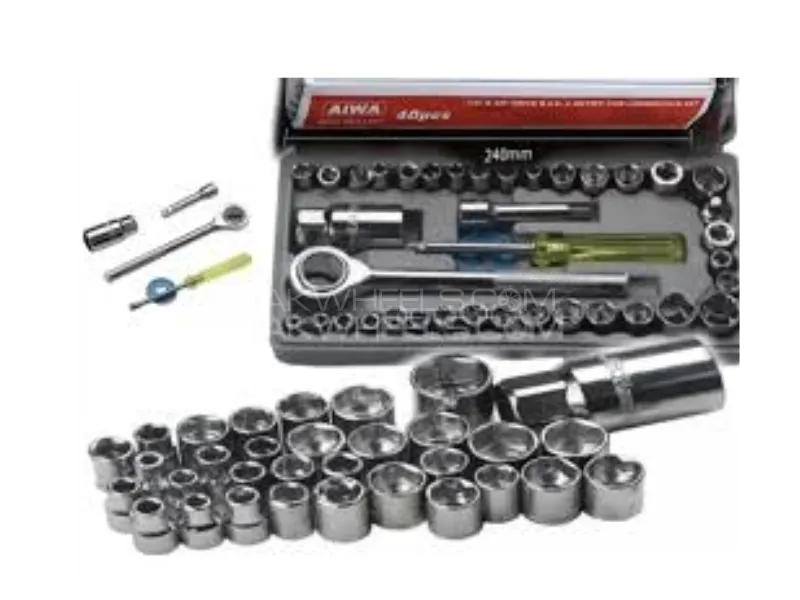 40 Pcs Combination Socket Wrench Set – Metric & SAE Portable Ratchet Repair Tool Kit Image-1