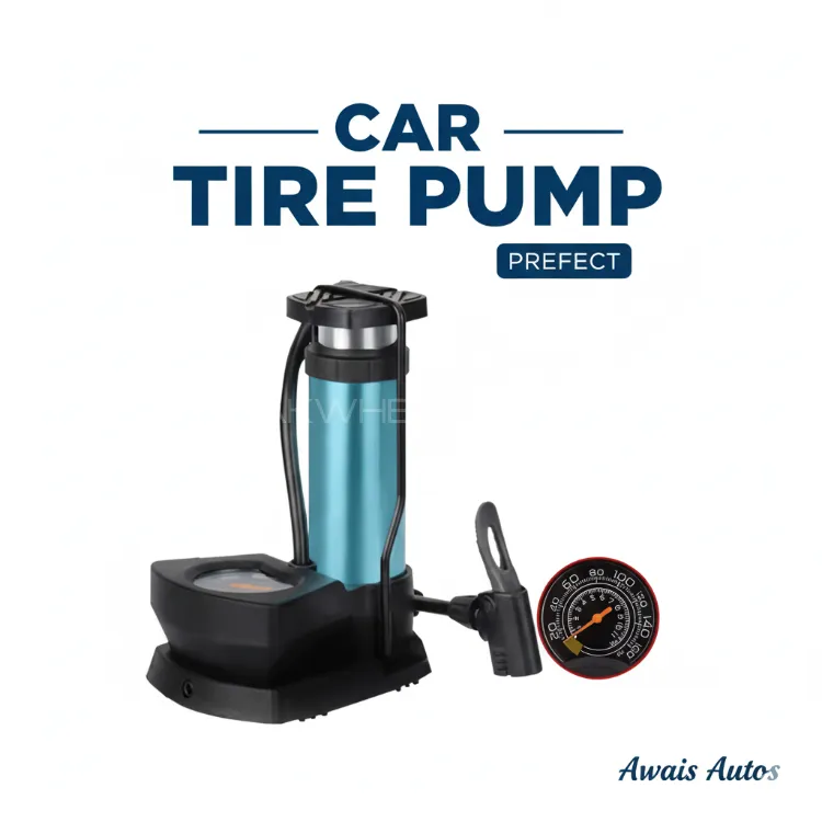 Durable 3 Pcs Tire Pump Set | Essential Vehicle Air Tool Kit | Portable Air Inflation Pump Image-1