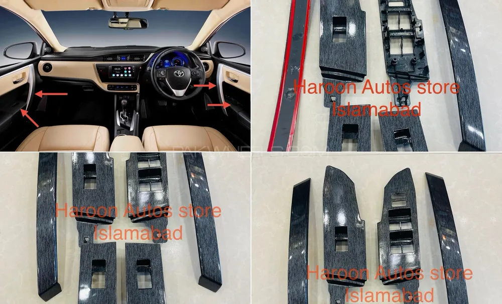 Toyota corolla interior Black wooden (Farmika) panel 2014-2025  Image-1