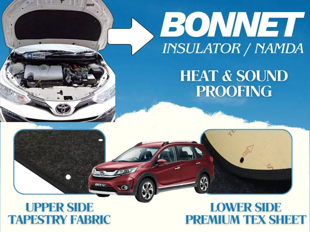Honda BR-V 2017-2022 Bonnet Insulator | Bonnet Namda | Double Layer | Heat & Sound Proofing Image-1