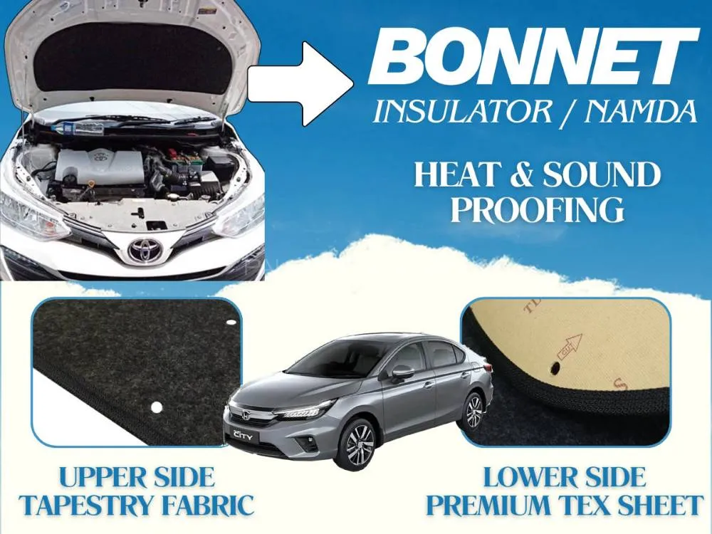 Honda City 2022 - 2025 Bonnet Insulator | Bonnet Namda | Double Layer | Heat & Sound Proofing Image-1