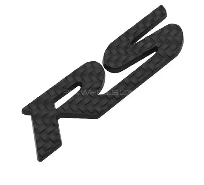 Metal Car Logo RS Logo Black Carbon Image-1