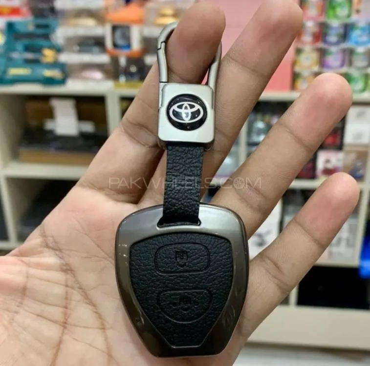 Toyota Vitz Key Cover With Metal Shell 2 Buttons Image-1
