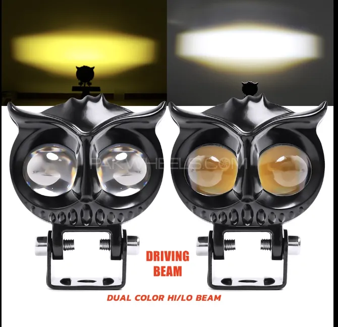 Owl Shape Car LED Fog Light (Pack of 2) | Metal Body | Waterproof | Universal Fitting Image-1