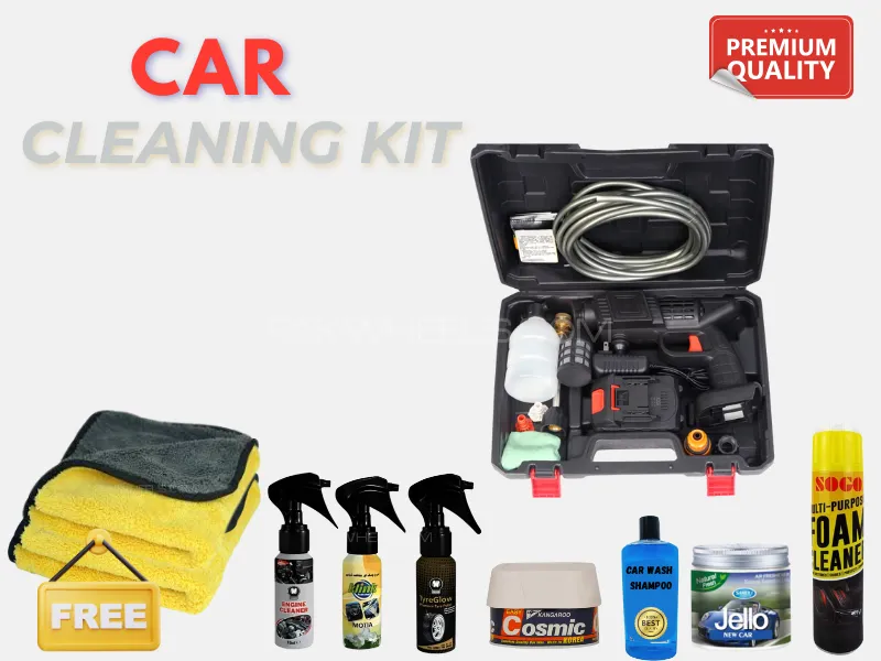 Premium Rechargeable Cordless Car Cleaning Kit | 48V Portable Pressure Washer | Foam Bottle & Detail Premium Rechargeable Cordless Car Cleaning Kit | 48V Portable Pressure Washer | Foam Bottle & Detail Image-1