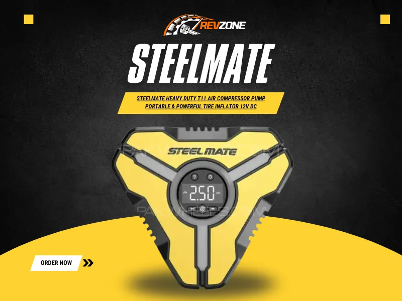 Steelmate Heavy Duty T11 Air Compressor Pump – 12V DC Portable Digital Tire Inflator  Image-1