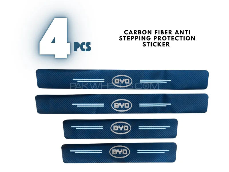 4Pcs | Car Door Carbon Fiber | Anti Stepping | Protection Stickers | BYD Image-1