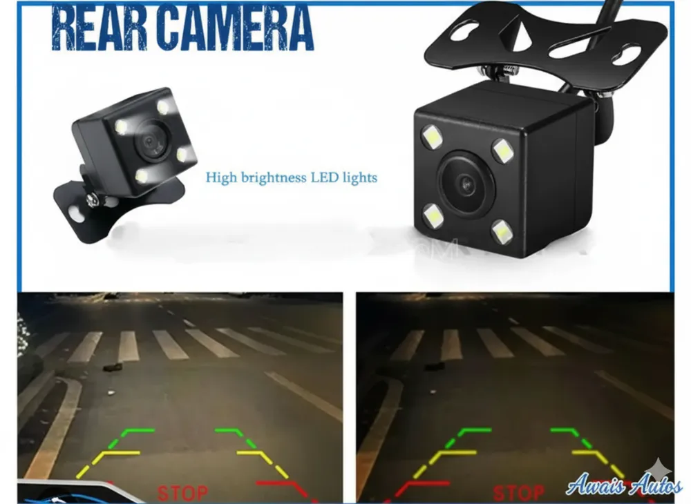 Universal Car Rear View Camera | 4 LED Backup Parking Camera | Waterproof & Wide Angle Image-1