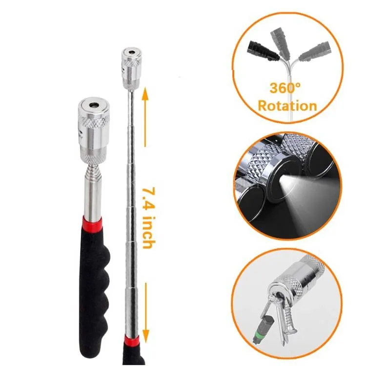 Mini Portable Extendable Telescopic Magnet With Light Image-1
