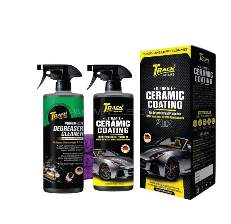 Track Car Care-Ceramic Coating Car Spray 500ml With Engine Degreaser 500ml-Free Microfiber Towel Image-1