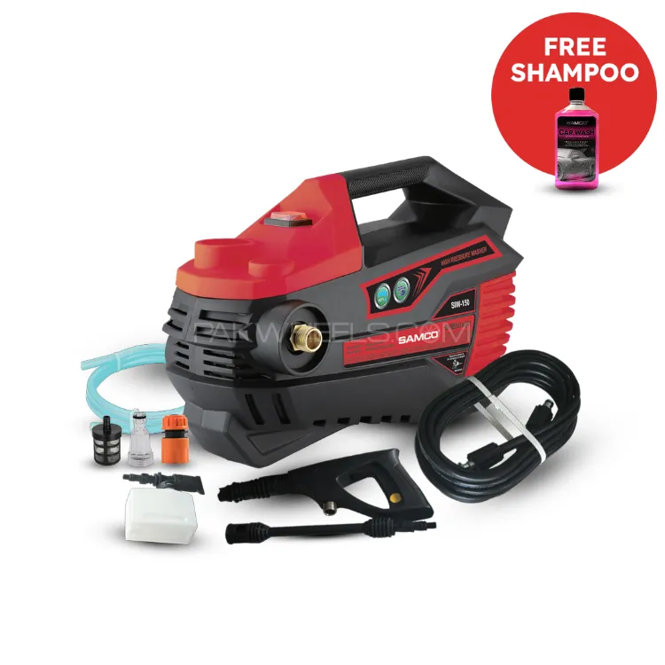 Samco Induction Motor Pressure Washer 1800 Watts (150 Bar) with Foaming canon with free Shampoo Image-1