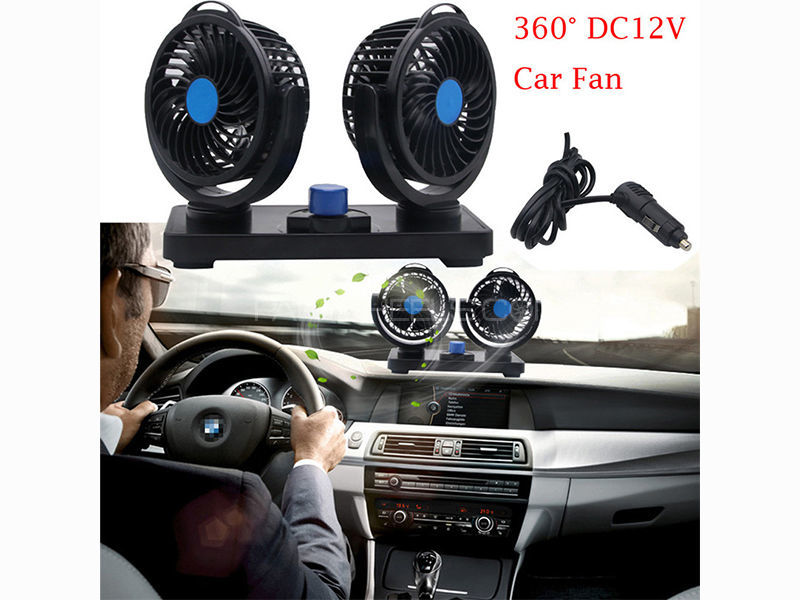 Dashboard Portable 360 Degree Dual Fans  Image-1