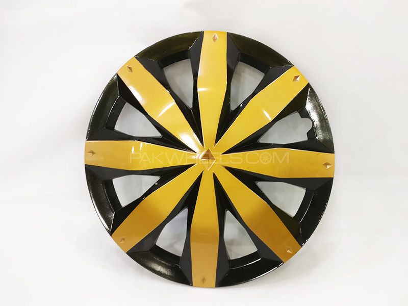  X8 Wheels Cover two Tone 12" Golden and Black  Image-1
