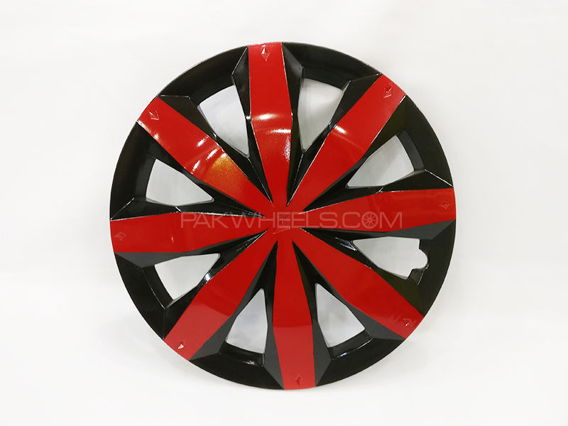 X8 Wheels Cover two Tone 12" Red and Black  Image-1