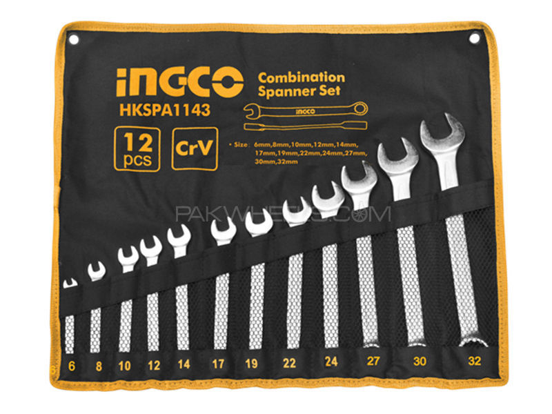 Ingco Combination Spanner Set 12Pcs 6-32mm Image-1
