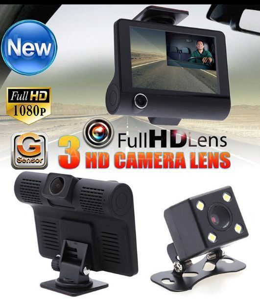 C2 "3 Way Recording" CAR DVR Cams Picture In Picture 4 Inch Display Triple LENS Image-1