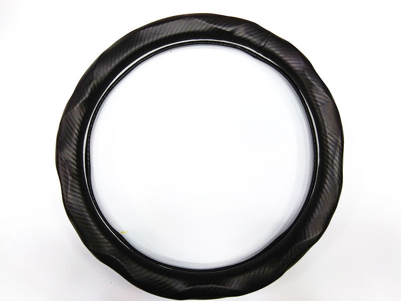 Universal Car Steering Cover - Carbon Black Image-1