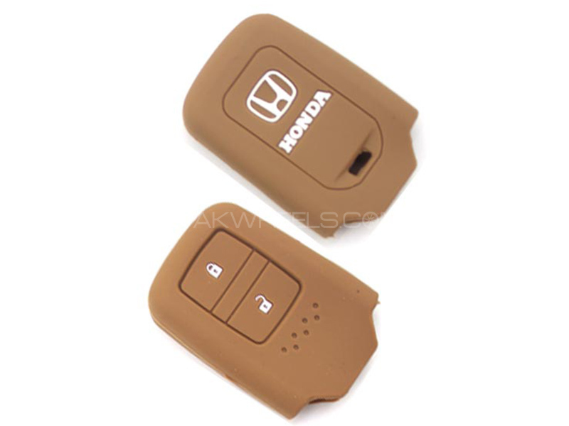 Silicon Key Cover For Honda Vezel - Brown Image-1