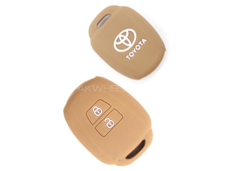 Silicon Key Cover For Toyota Corolla 2014 - Brown Image-1