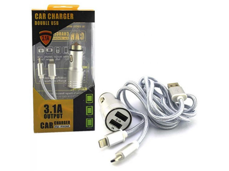 Dual USB Metal Car Charger - 3.1 Image-1