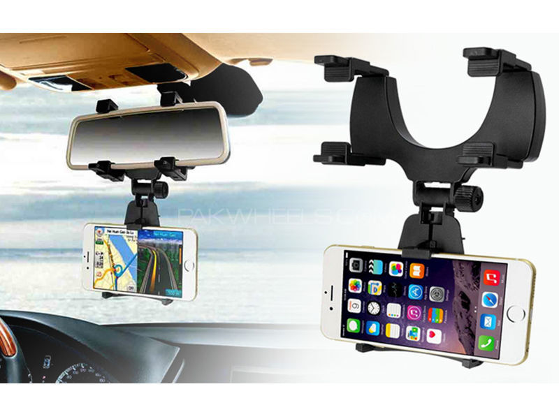 Universal Car Rear View Mirror Mount For Mobiles Image-1