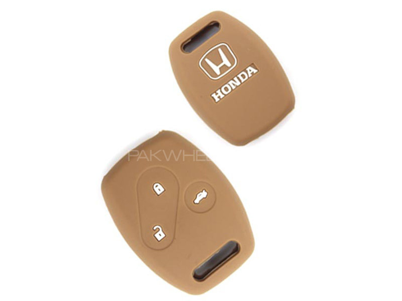 Silicon Key Cover For Honda Civic 2004-2008 - Brown Image-1