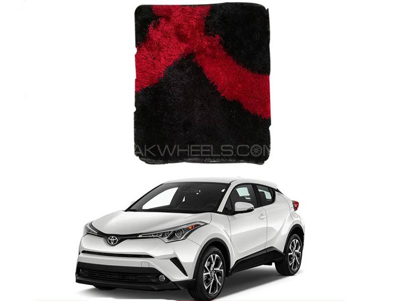 Leather Fur Seat Cover - C-HR Red & Black Image-1