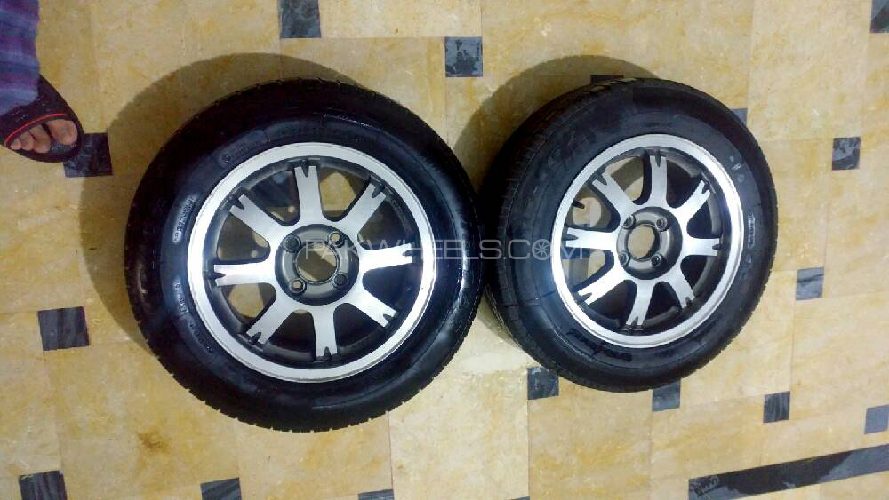 Alloy rims with tyres 14 size excellent condition Image-1