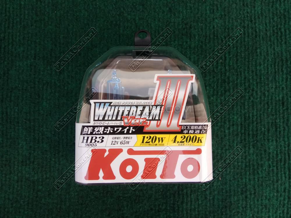 KOITO (Japan) HB3 9005 WHITEBEAM III 4200K Halogen Headlight Bulb 2-Pack Image-1